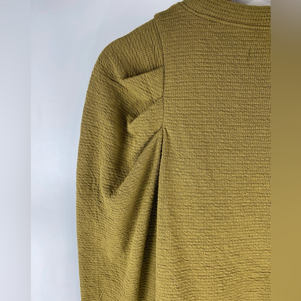 New Madewell Large L Pleated Statement Sleeve Top Black Asparagus Lot - Picture 8 of 8